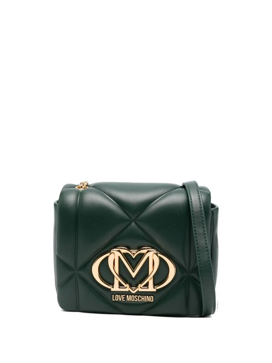Love Moschino Green Quilted Crossbody Bag - 1