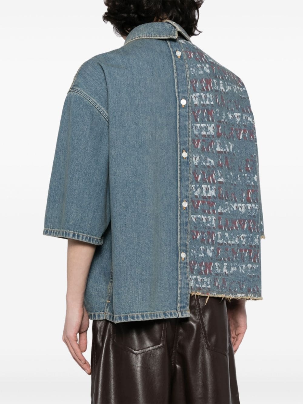 x Future asymmetric denim shirt - 5