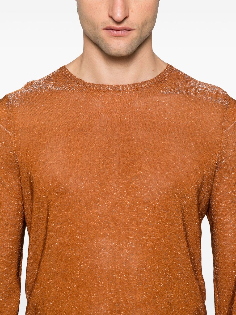 lurex fine-knit jumper - 5