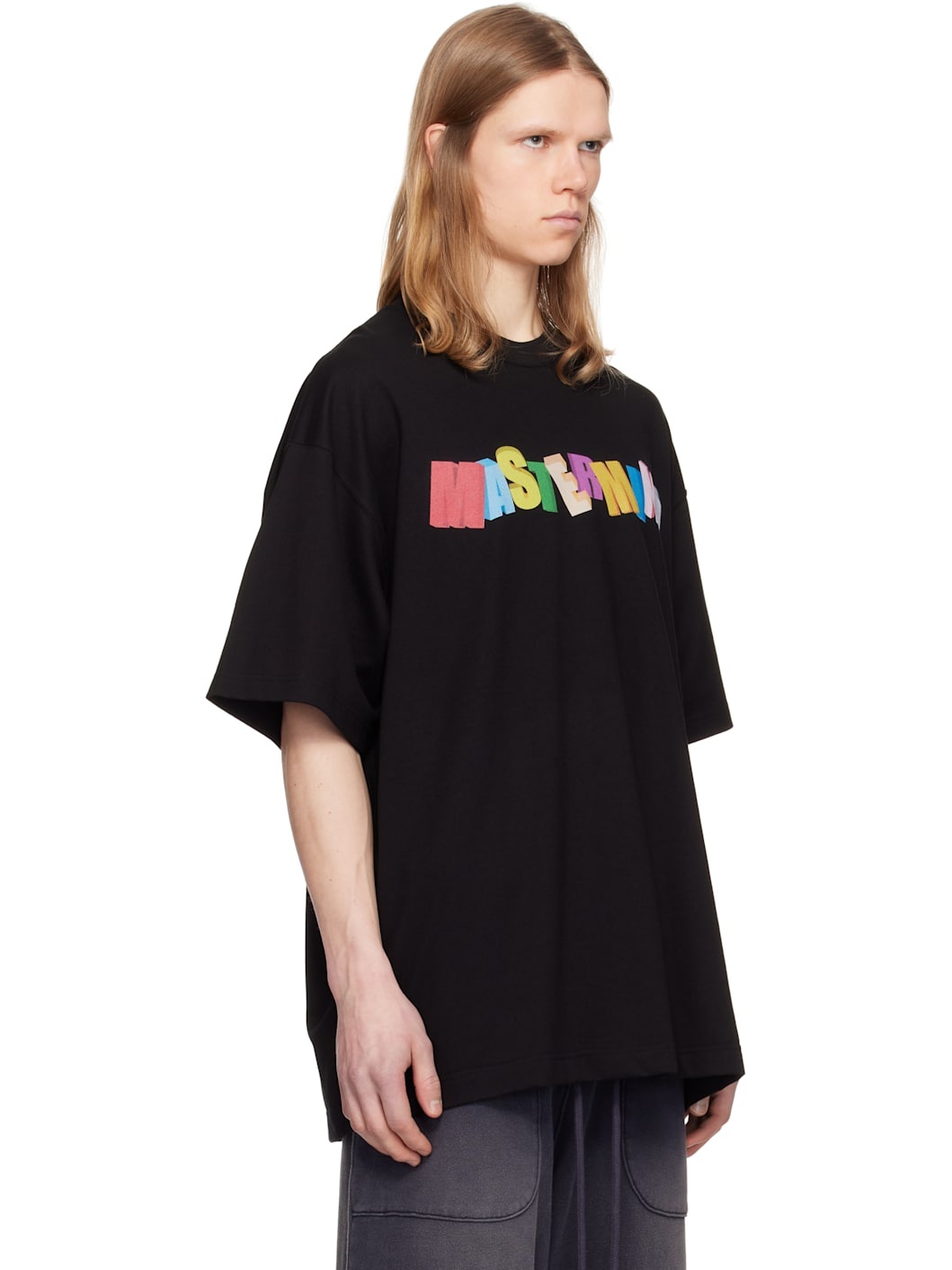 Black Oversized Multicolor Logo T-shirt - 2