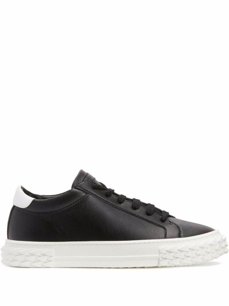 two-tone lace-up sneakers - 1