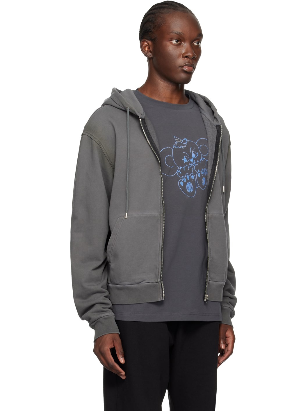 Gray Zip Hoodie - 2
