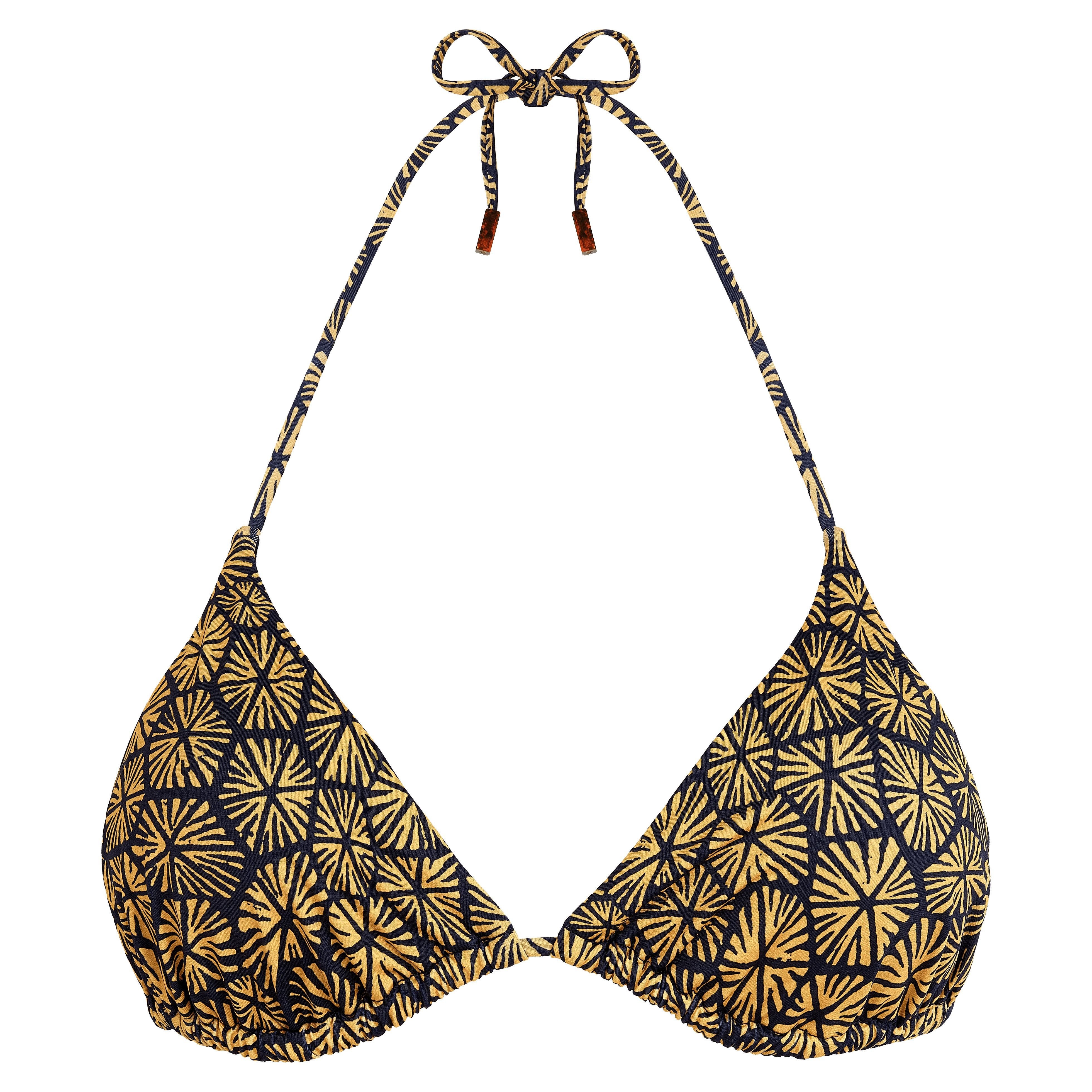 Vilebrequin Women's Carapaces Jersey Triangle Bikini Top in Bleu Marine at Nordstrom - 3