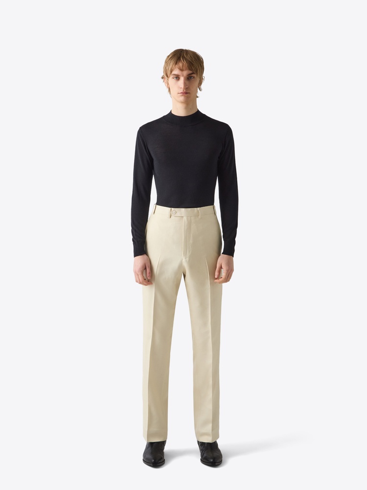 TROUSER 77 CREAM RAW SILK - 2
