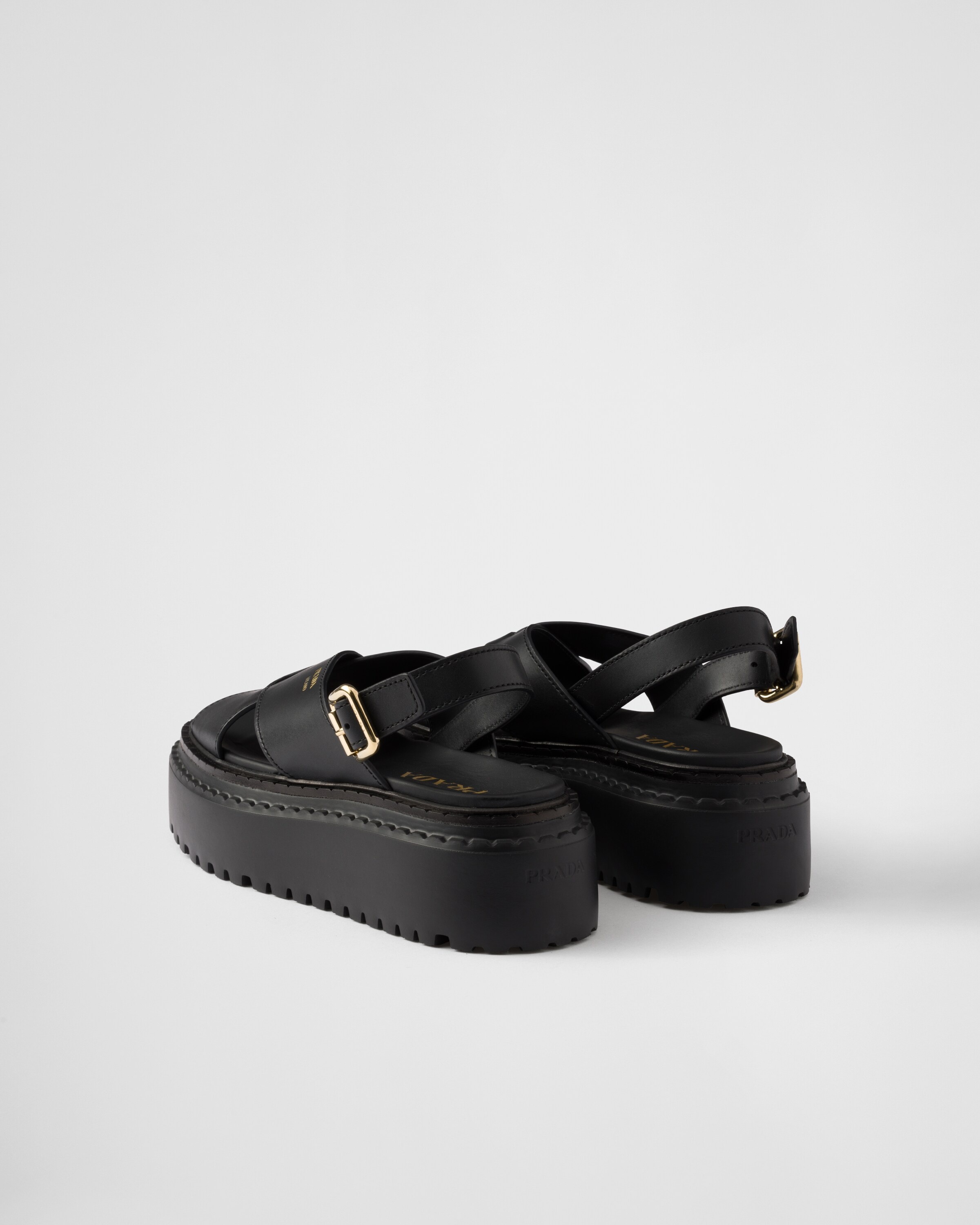 Leather crisscross sandals - 4