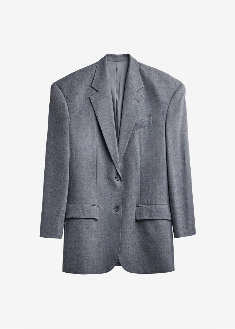 Lismore Wool Oversized Blazer - Grey 1