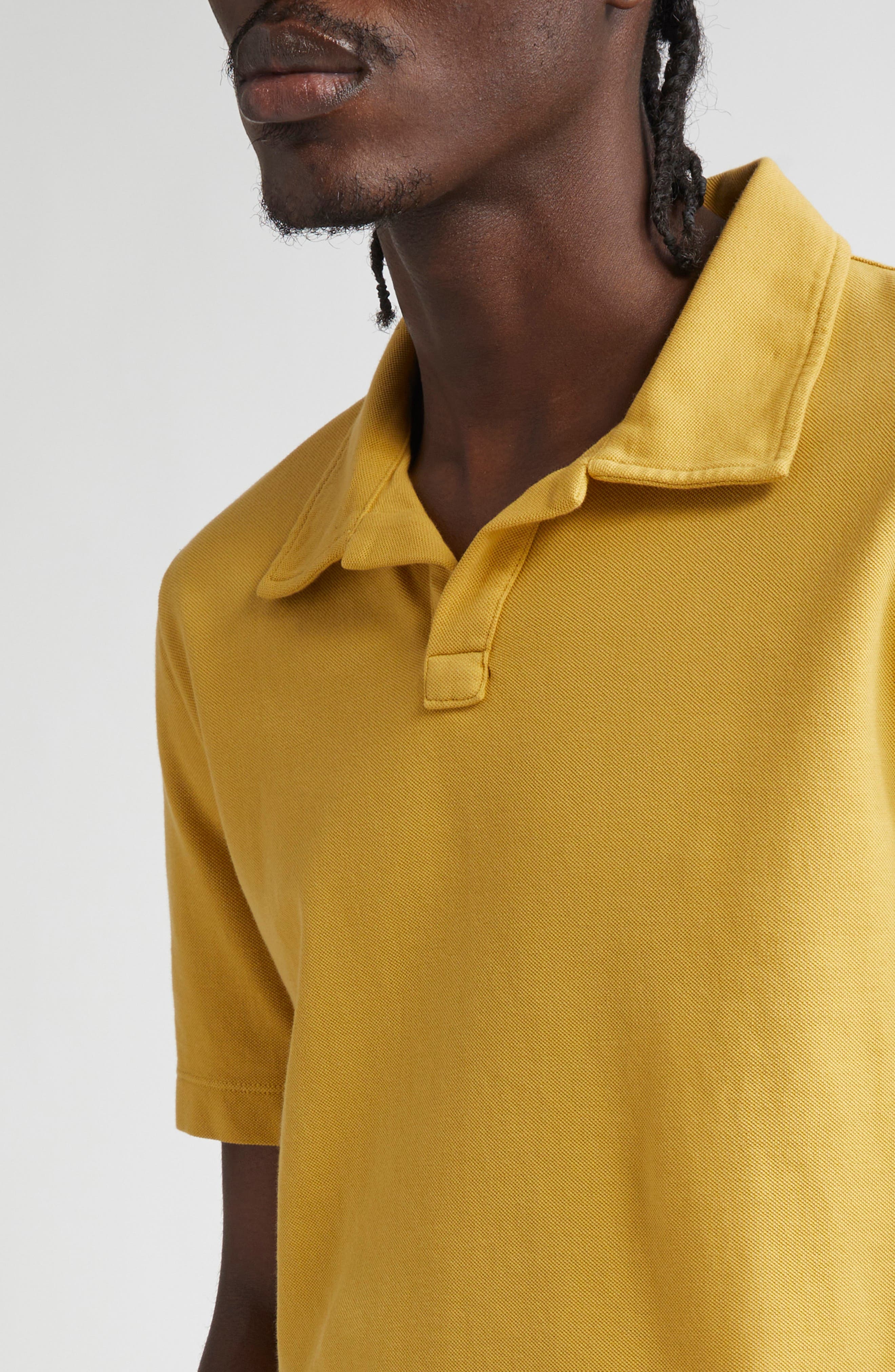 Massimo Alba Aruba Cotton Piqué Polo in Mostarda at Nordstrom - 4