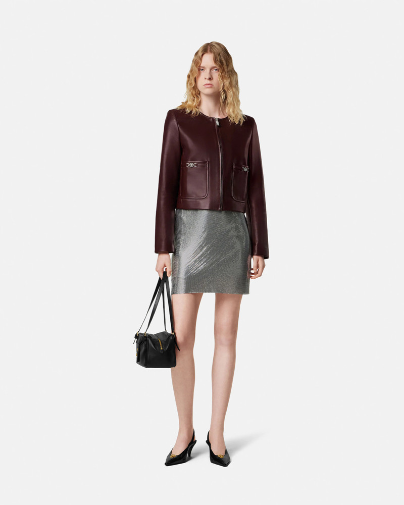VERSACE Leather Cardigan Jacket outlook