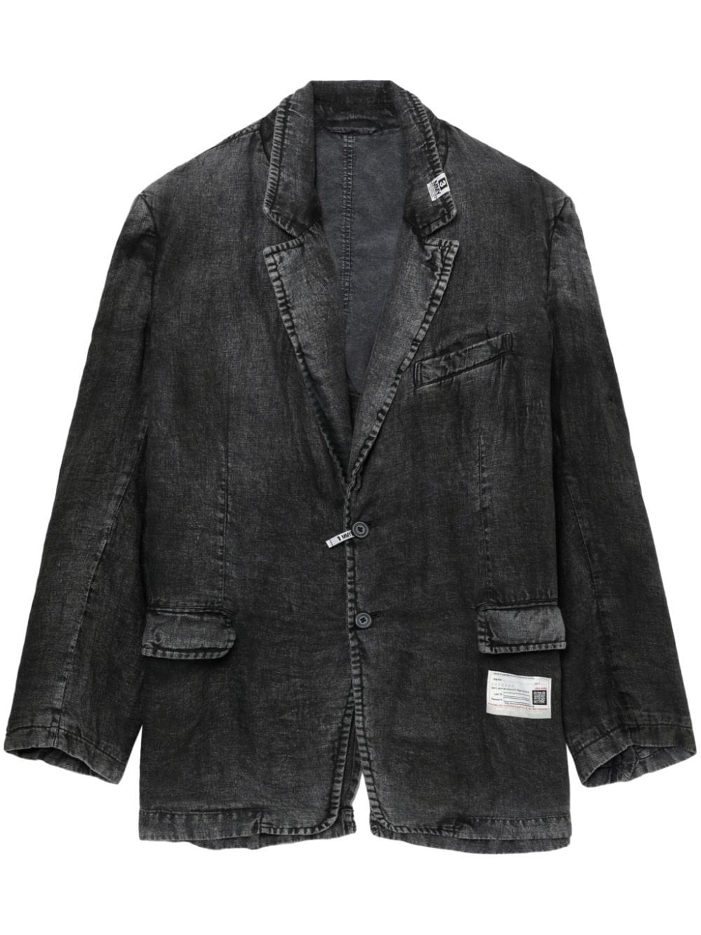 faded effect linen jacket - 1