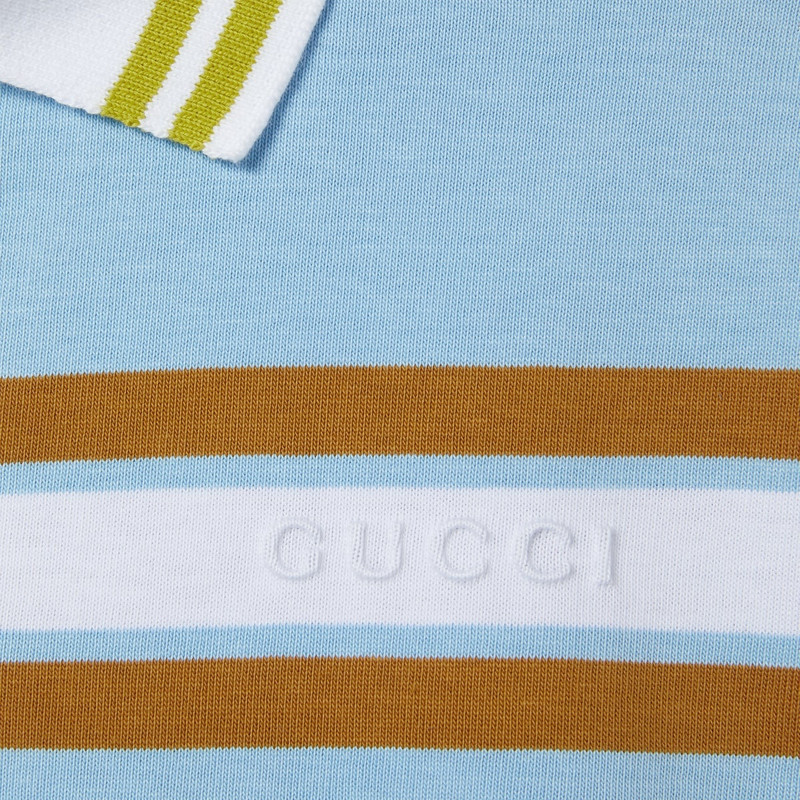 Striped cotton jersey polo top 6