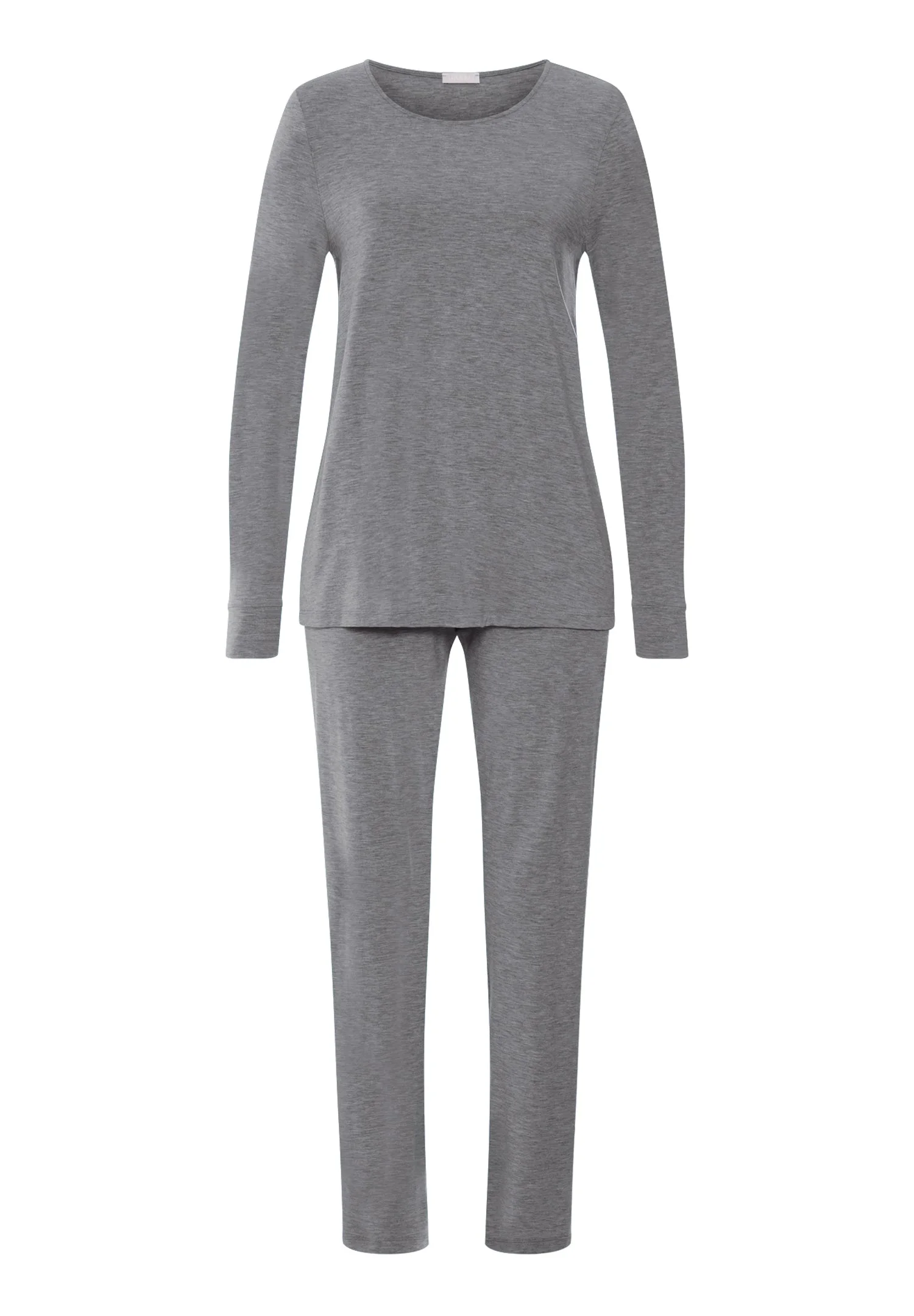Natural Elegance Round Neck Long Pajama Set - 1