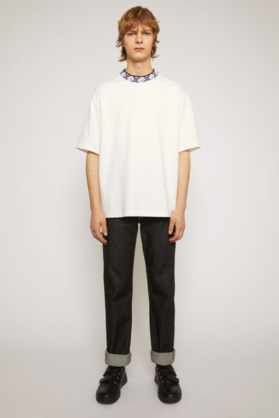 Acne Studios Face motif mock neck t-shirt optic white outlook