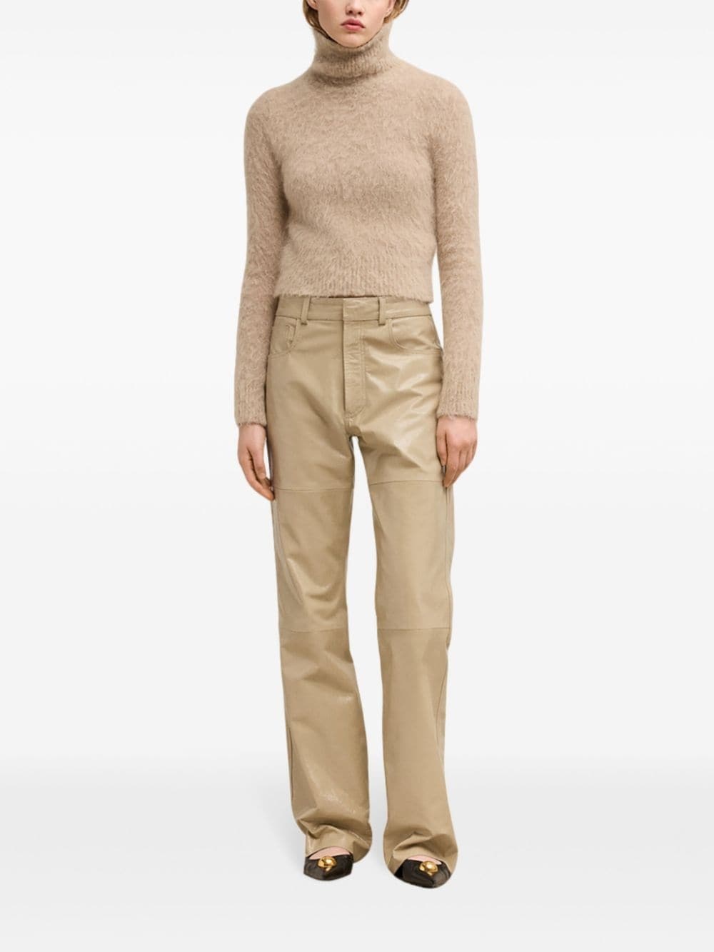 brushed-effect roll-neck jumper - 2