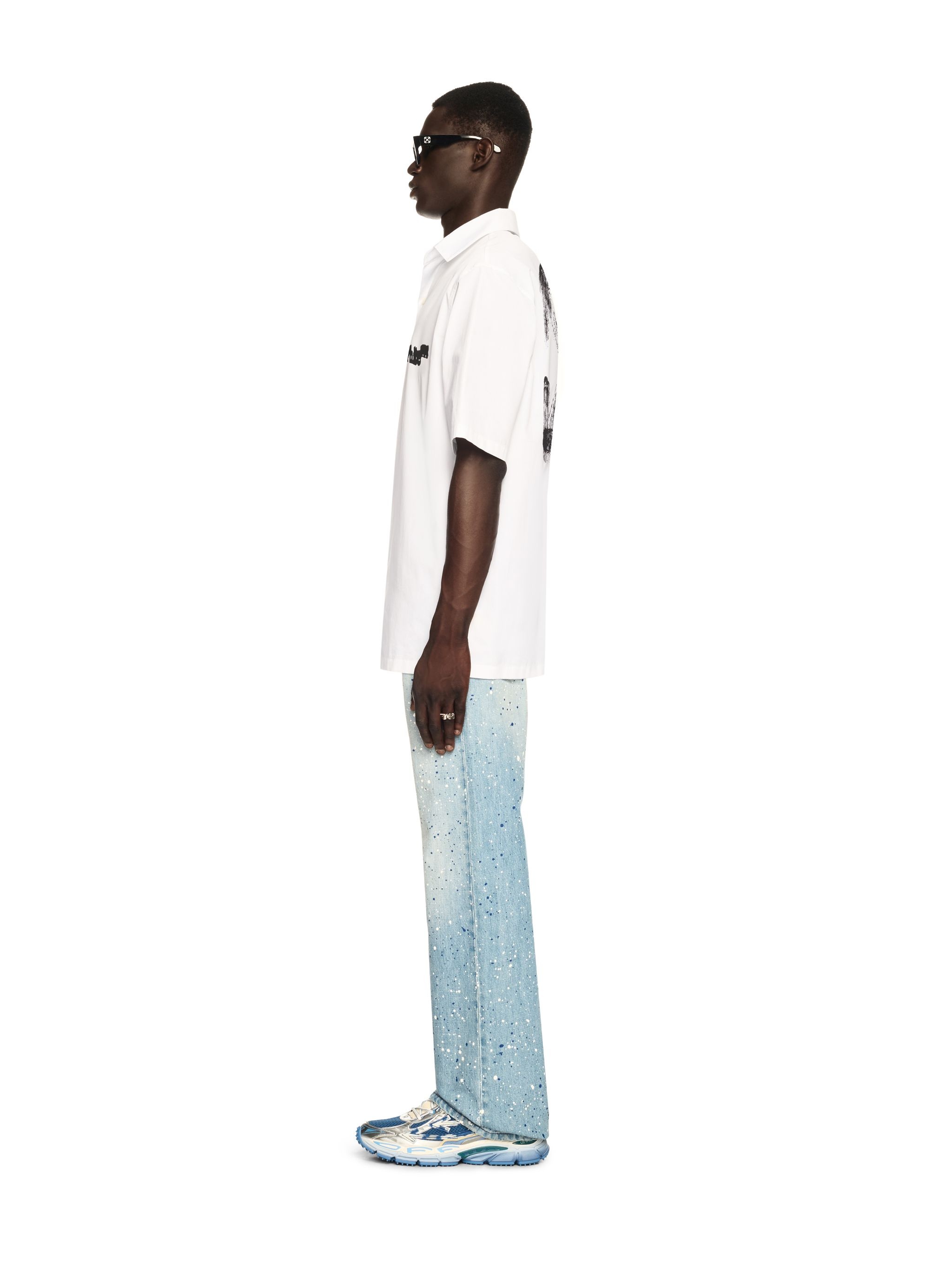 White Spray Arrow Bowling Shirt - 3