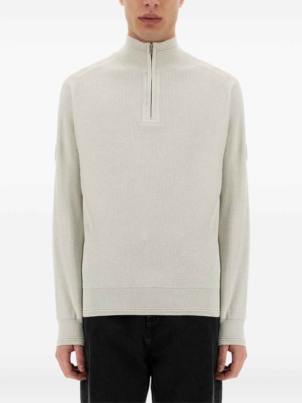 half-zip logo-patch sweater - 1