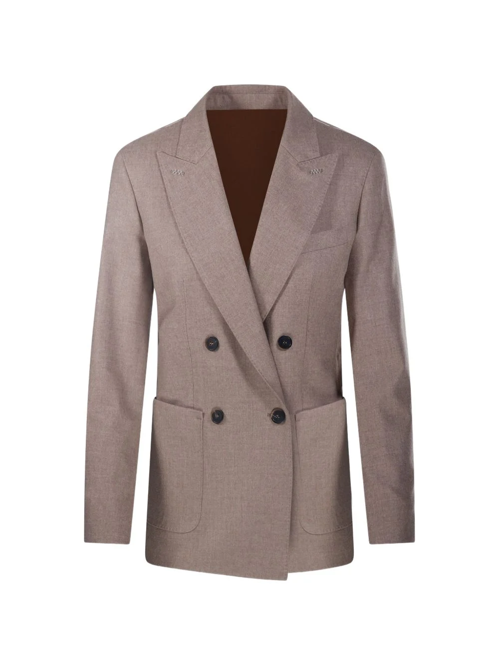 mélange-effect double-breasted blazer - 1