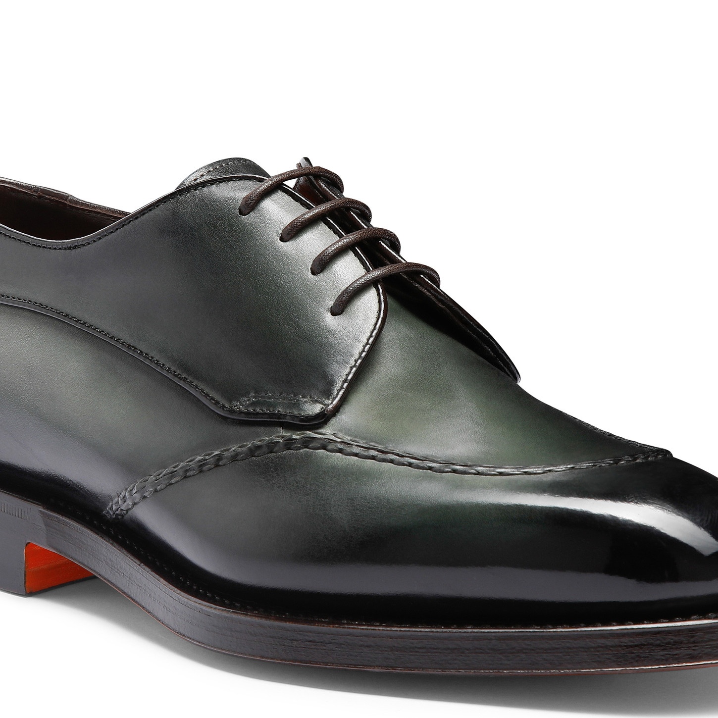 Men's green leather Derby shoe - 6