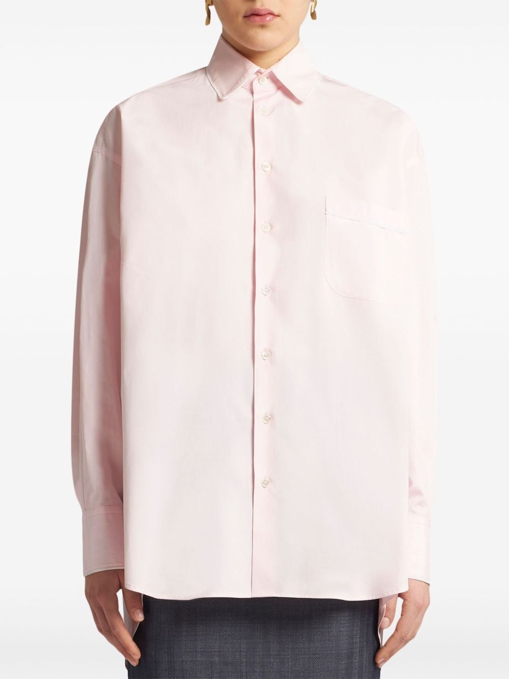 piped-trim cotton-poplin shirt - 3