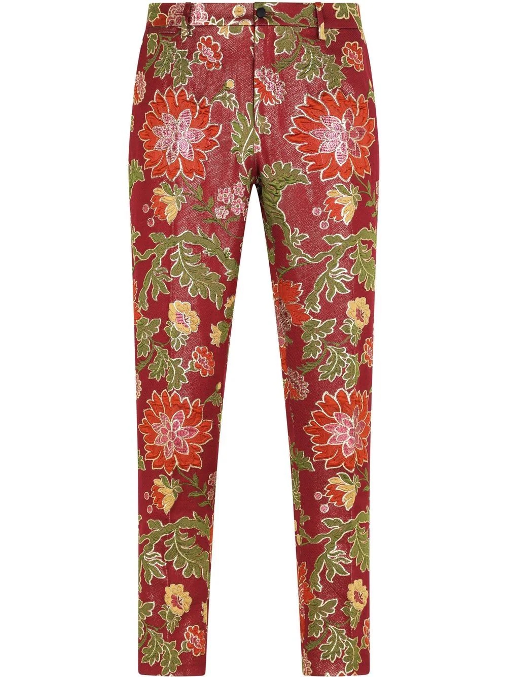 patterned jacquard tailored trousers - 1