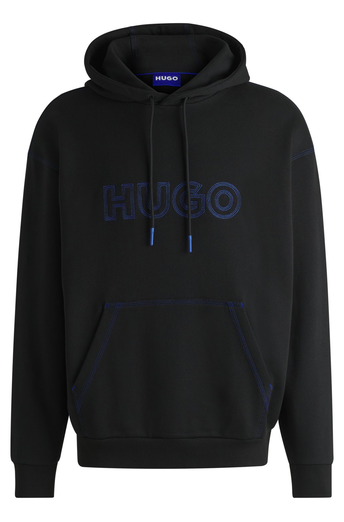 COTTON-TERRY LOOSE-FIT HOODIE WITH STITCHED LOGO - 1