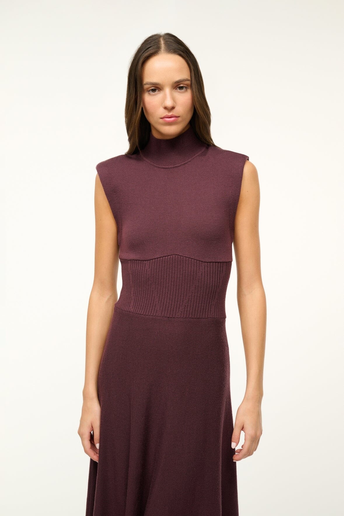 STAUD LAFAYETTE DRESS MERLOT - 3