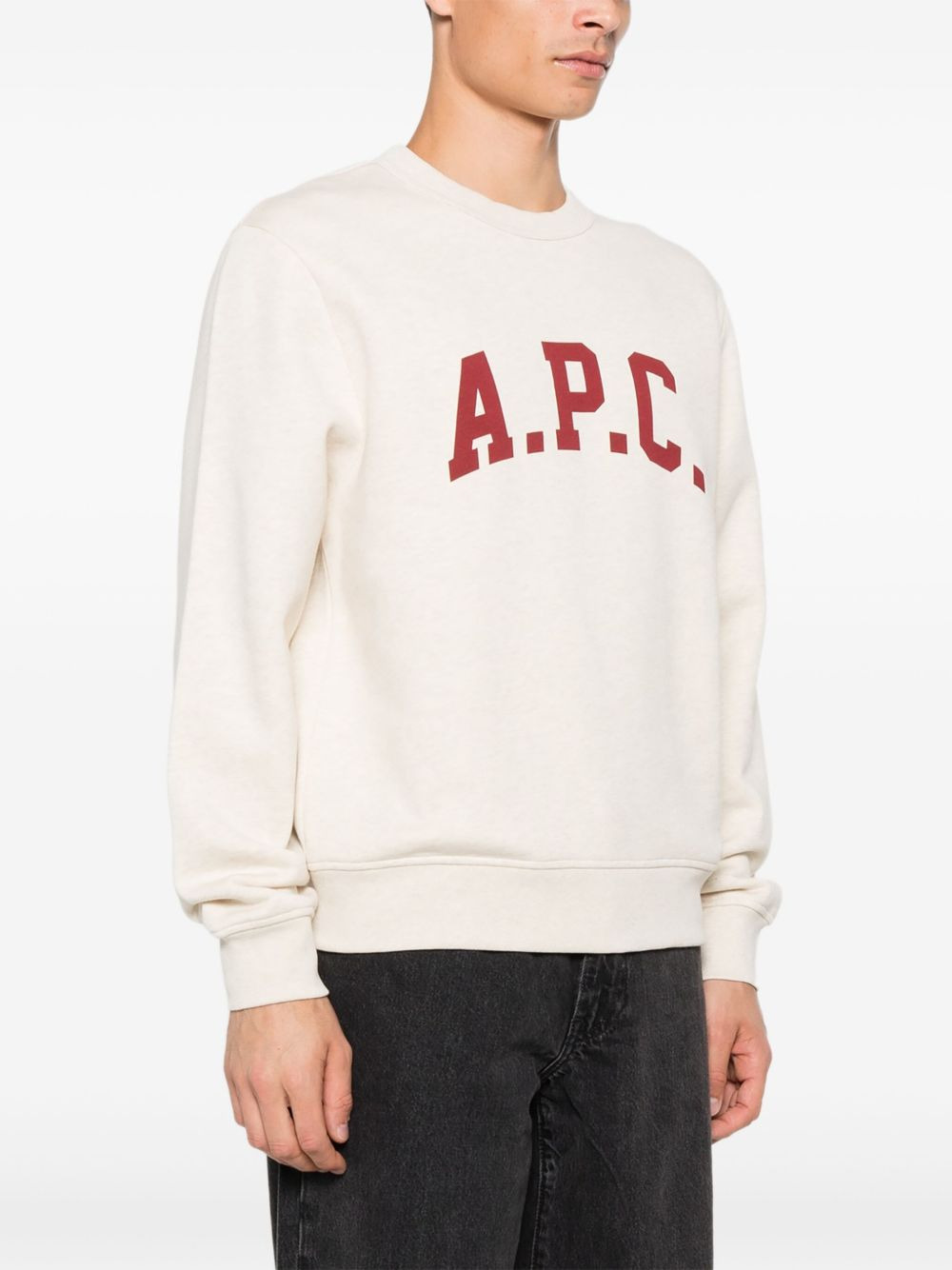 logo-print crew neck sweatshirt - 3