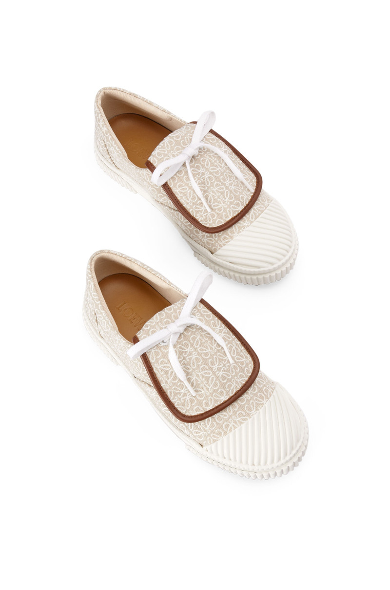 Anagram flap sneaker in jacquard and calfskin 3