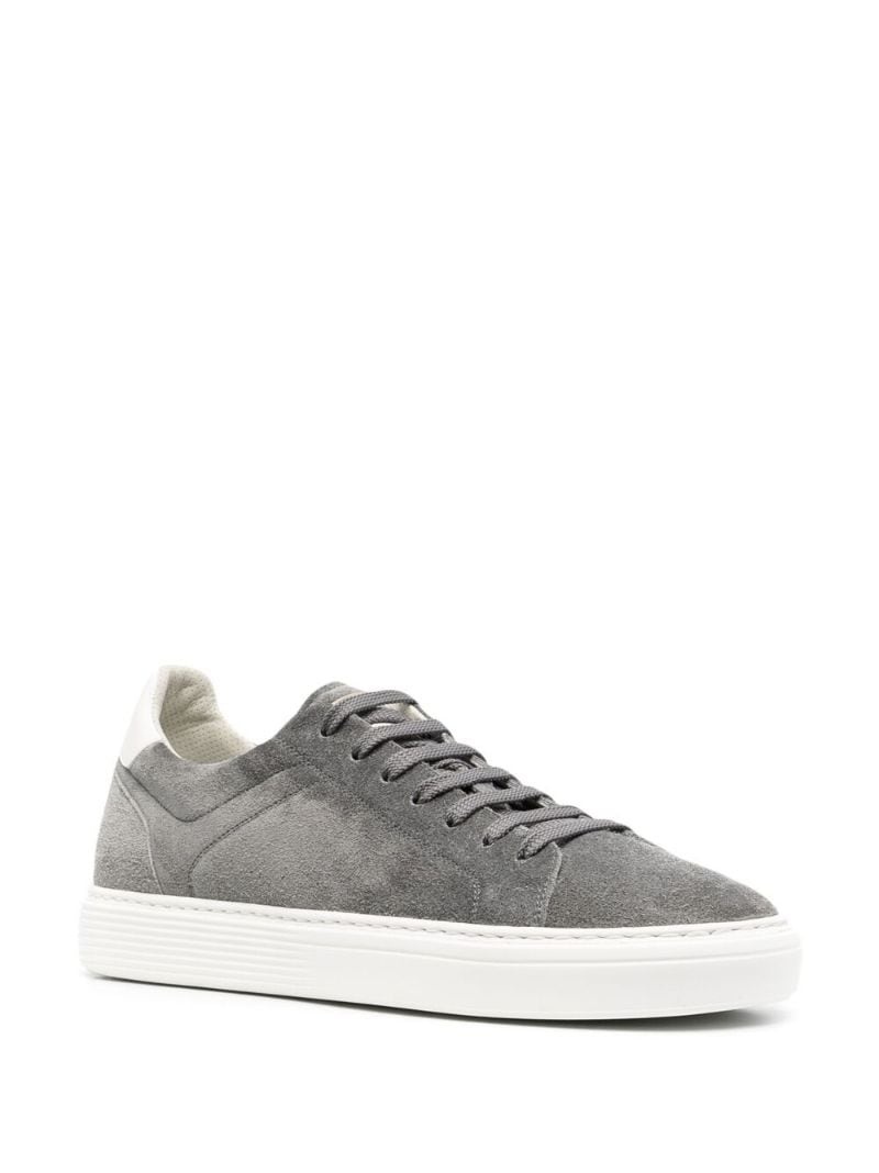 low top suede sneakers - 2