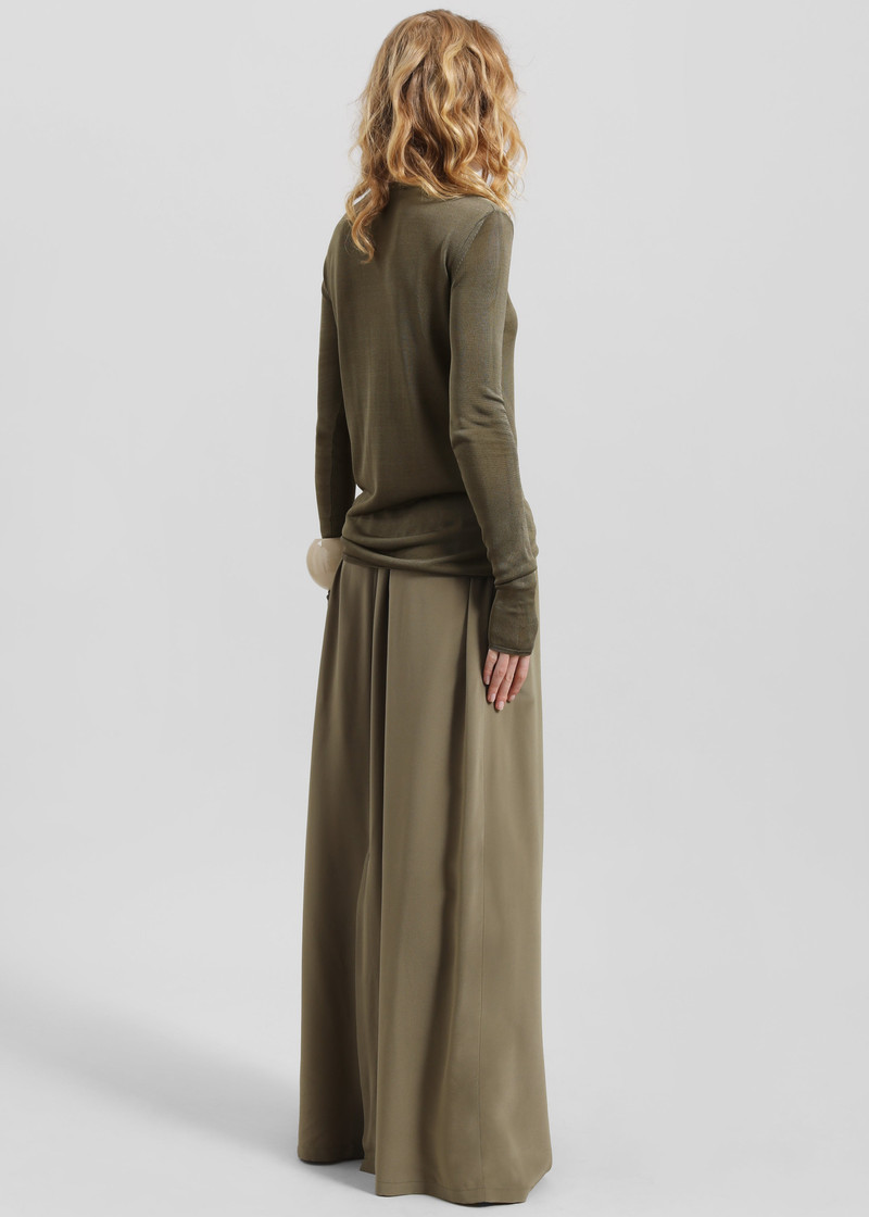 Sibena Silk Maxi Skirt - Khaki 9