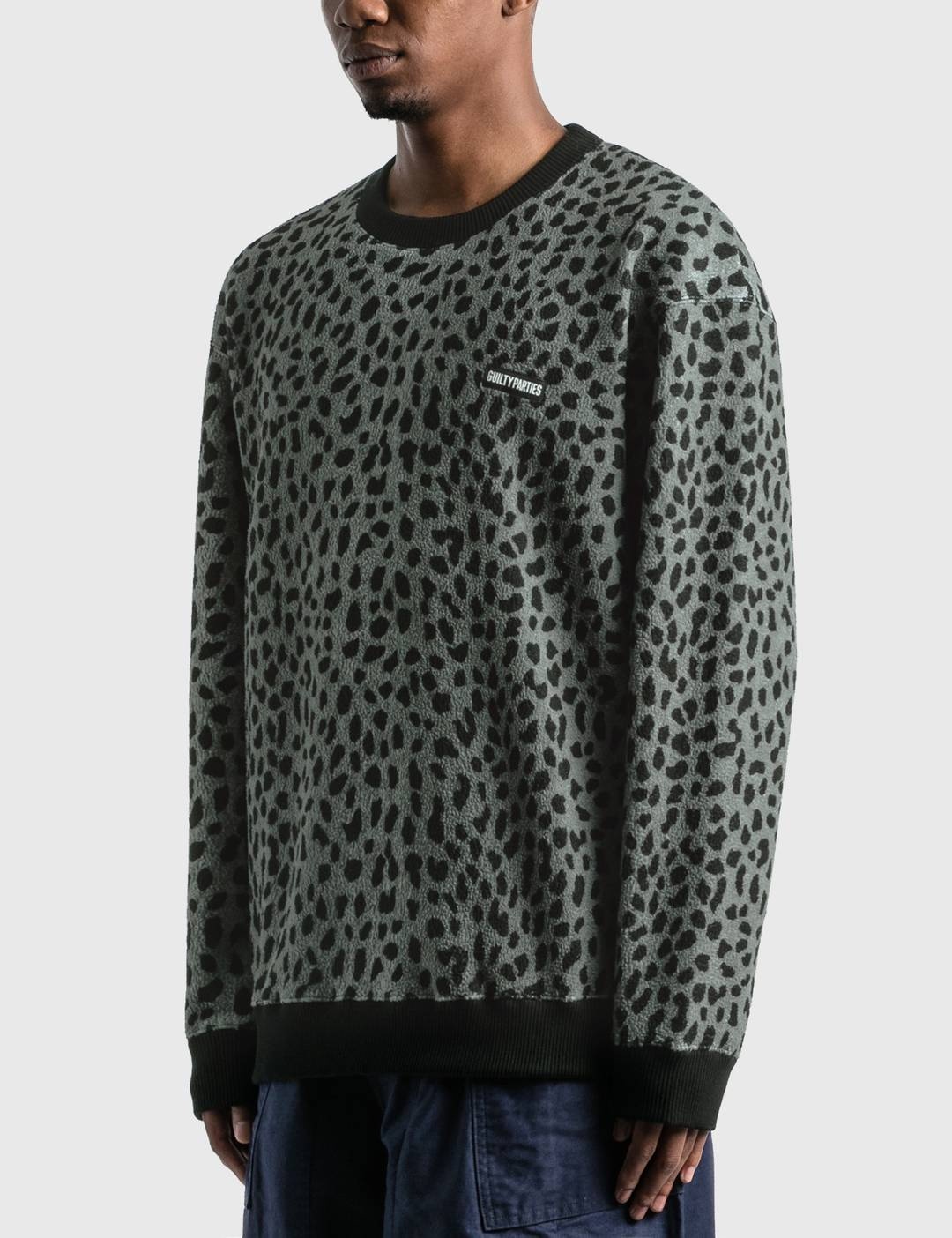 Leopard Fleece Crew Neck Sweat Shirt - 2