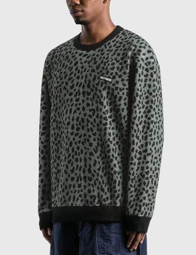 WACKO MARIA Leopard Fleece Crew Neck Sweat Shirt outlook