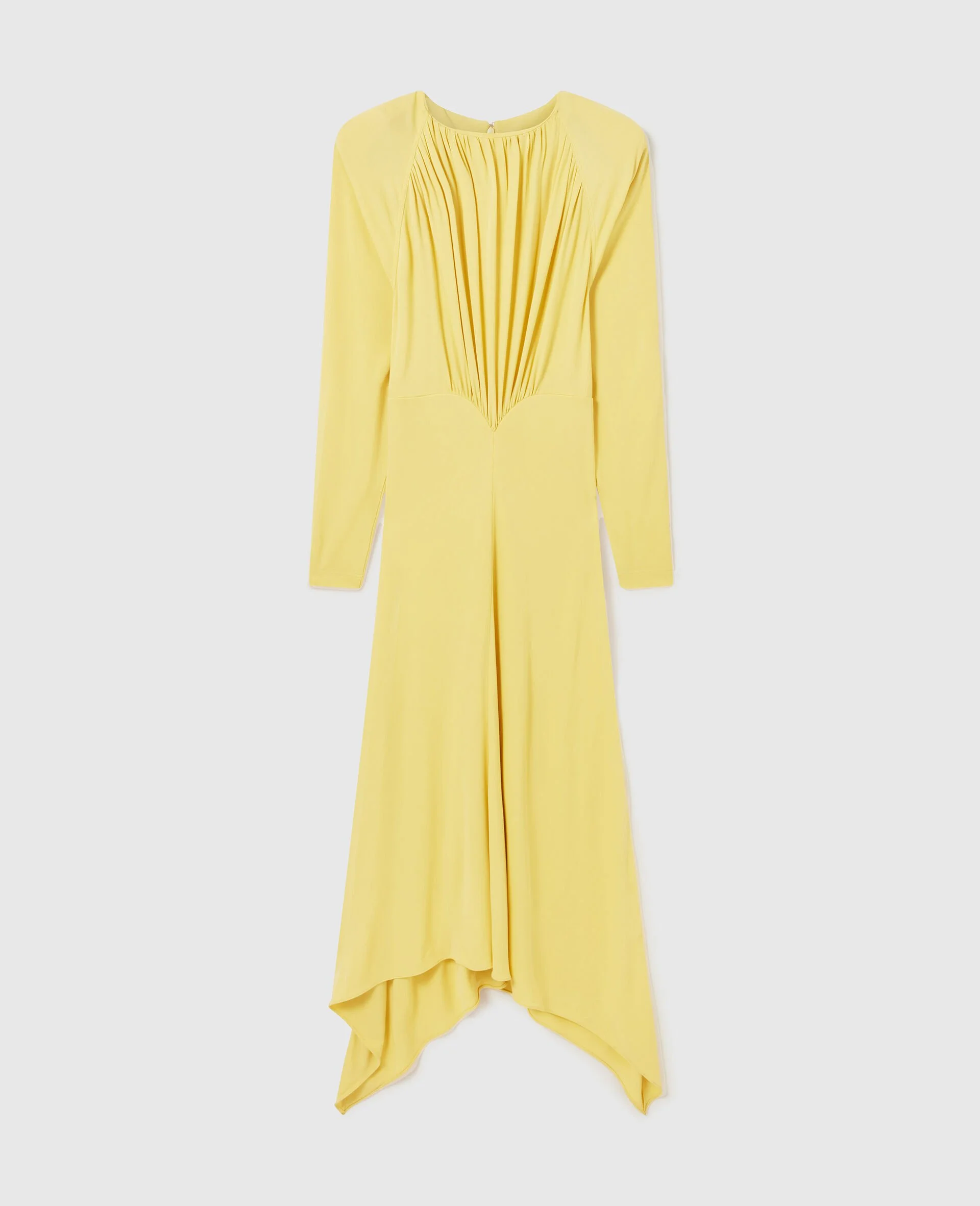 Pleated Jersey Long-Sleeve Maxi Dress - 1