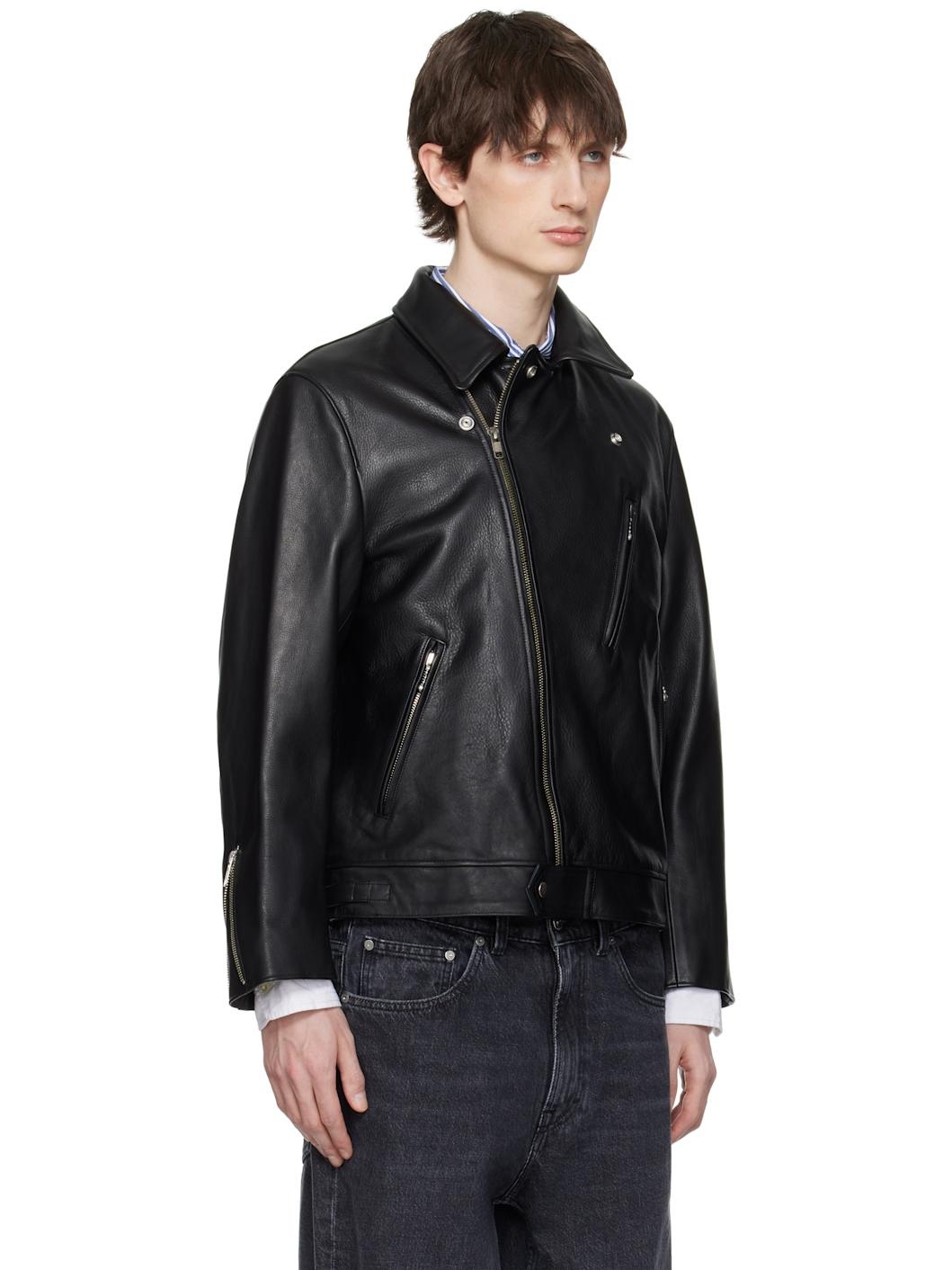 Black Double Riders Leather Jacket - 2