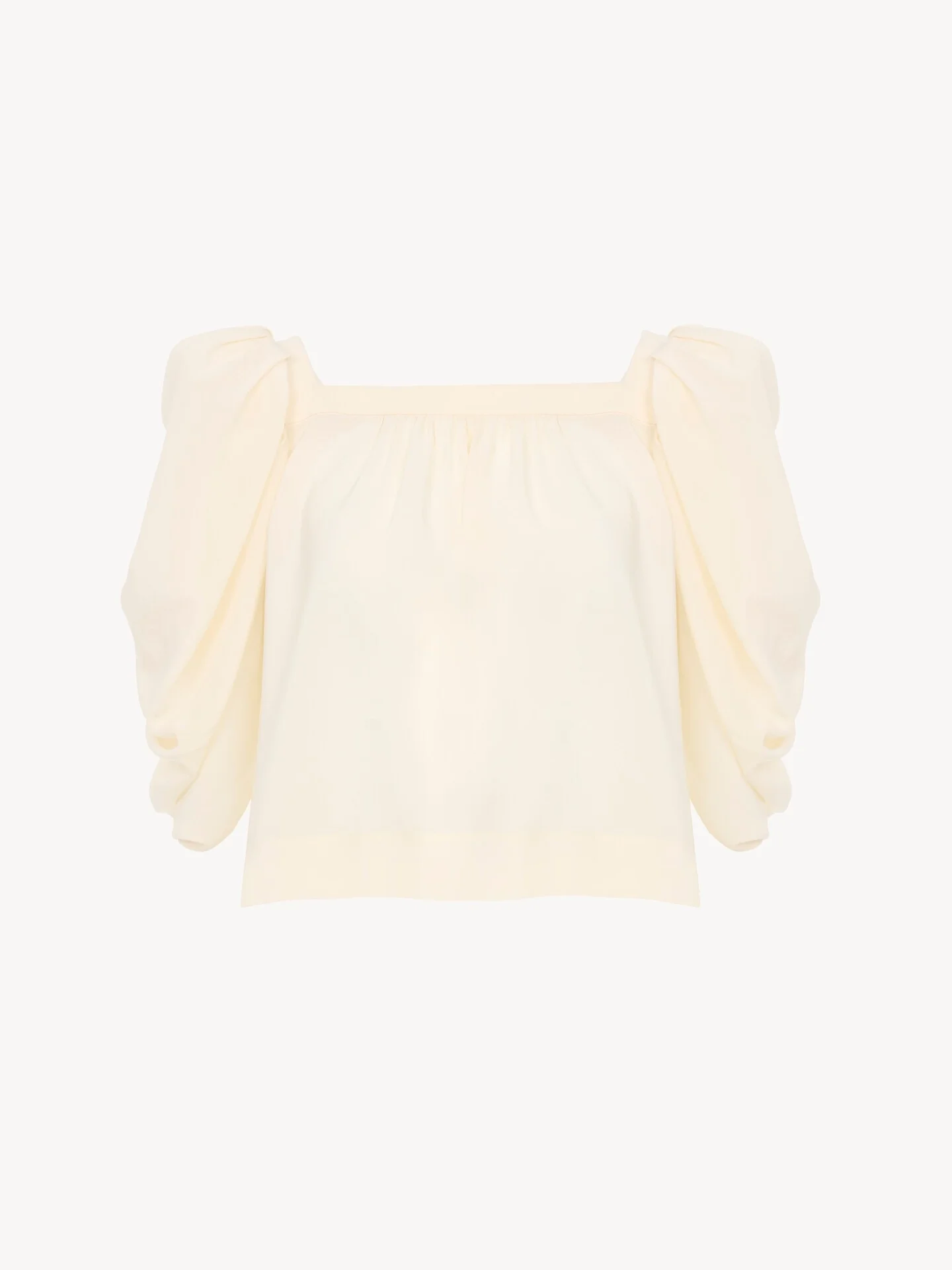 PUFF-SLEEVE PLEATED TOP IN CRÊPE DE CHINE - 1