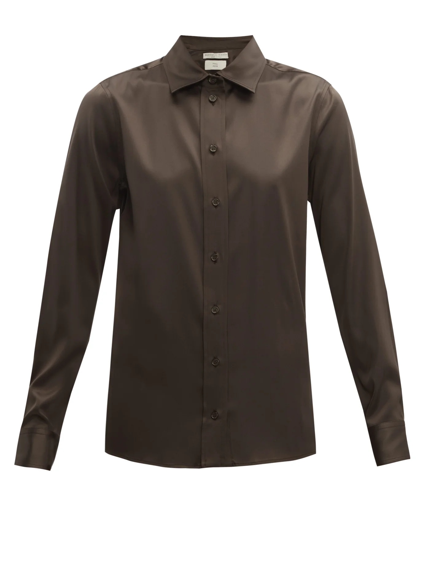 Silk-blend charmeuse shirt - 1