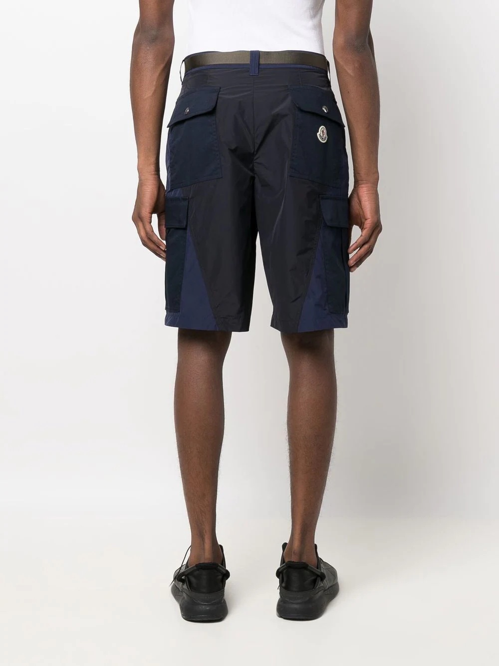 logo-belt cargo shorts - 4