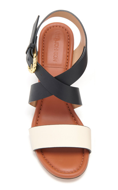 ULLA JOHNSON Elora Criss-Cross Leather Sandals black/white outlook