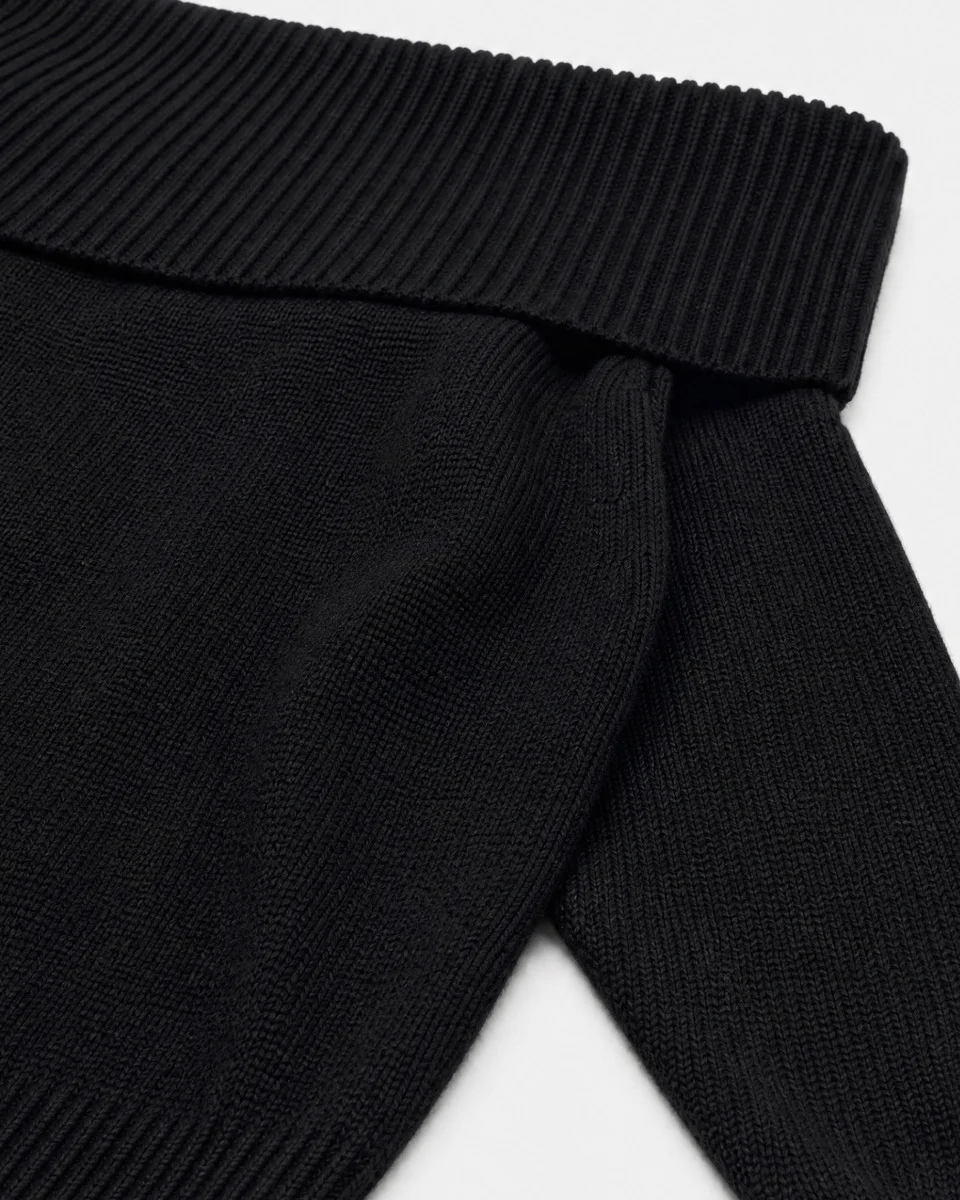 OFF-THE-SHOULDER MERINO WOOL SWEATER - 1