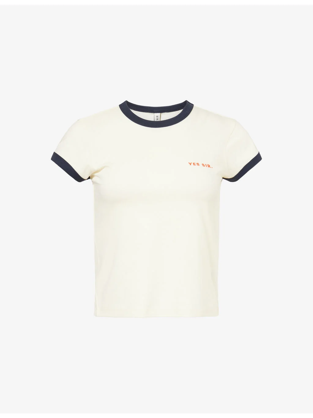 Yes Sir Embroidered Logo Fitted Stretch-Cotton T-Shirt - 1