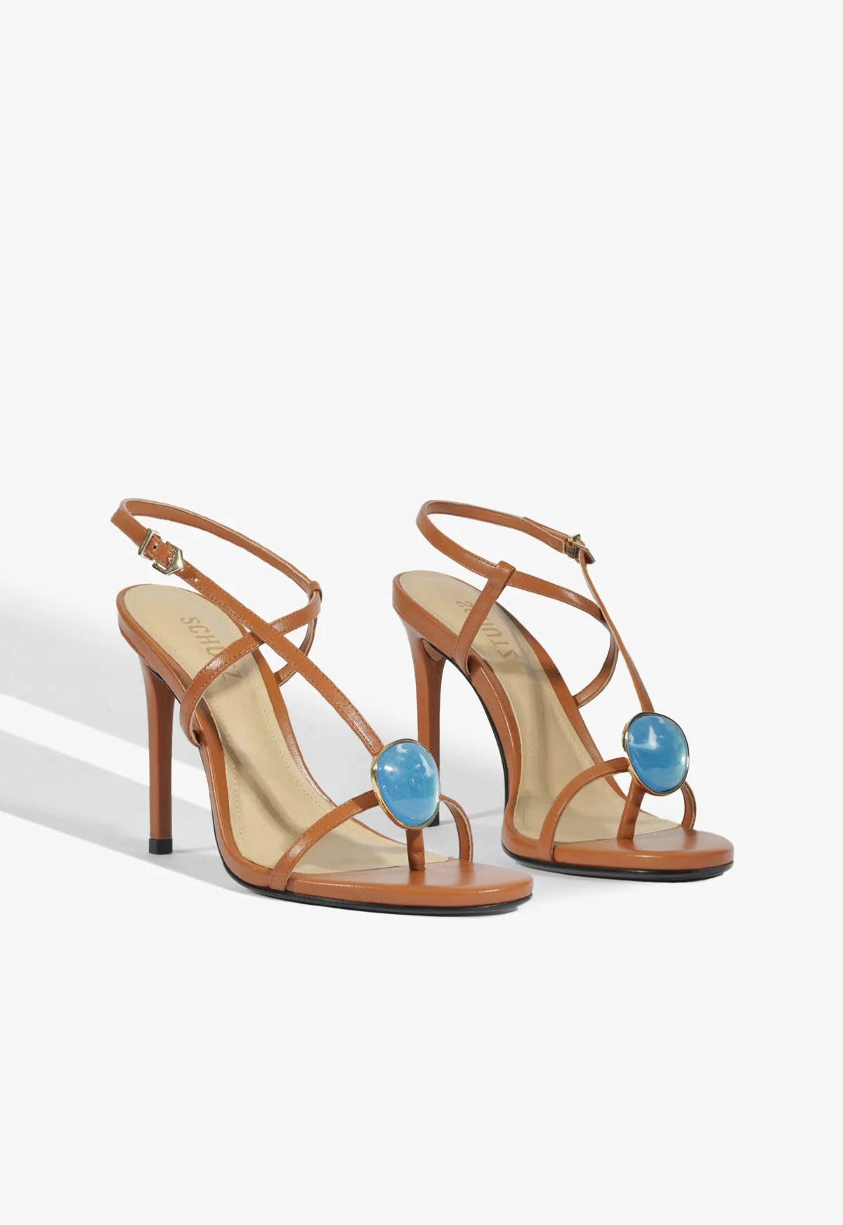 Azure Embellished Leather Sandal - 1