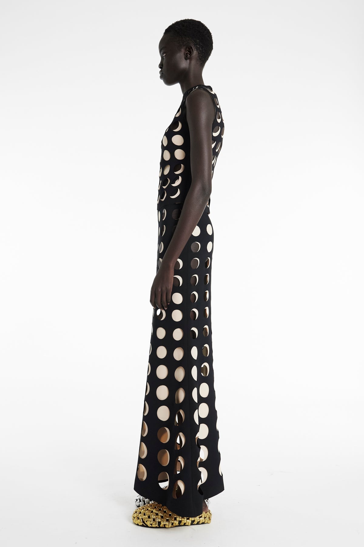 TOP WITH LAYERED HOLES BLACK NUDE - 3