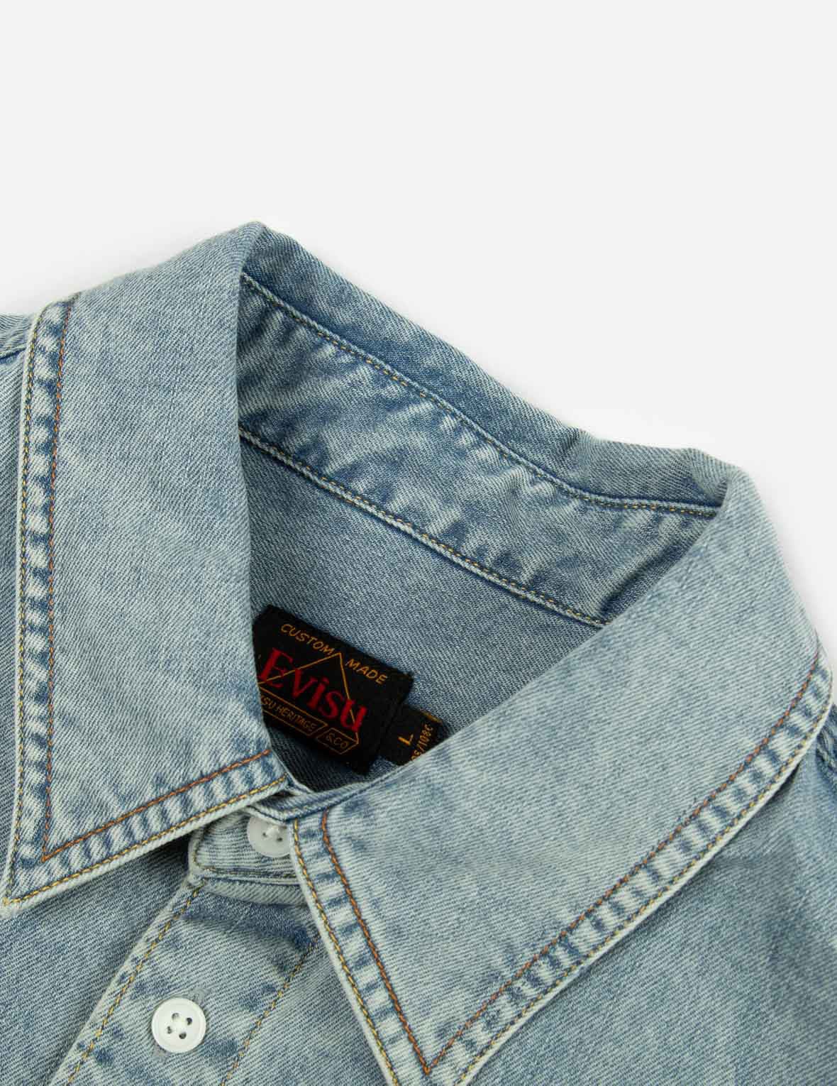 Daruma Buddies Print Denim Shirt - 9
