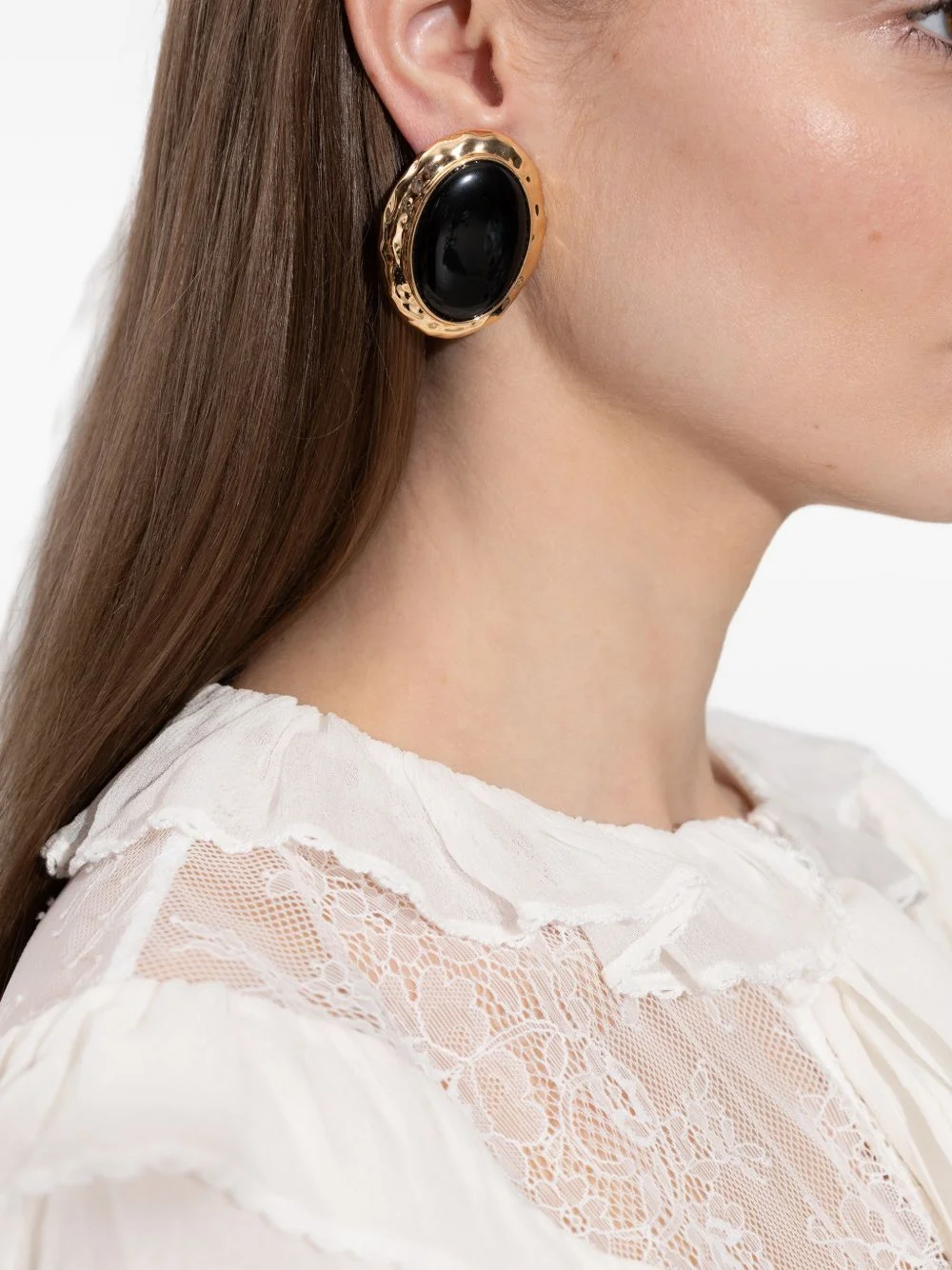 stone-inlay earrings - 1