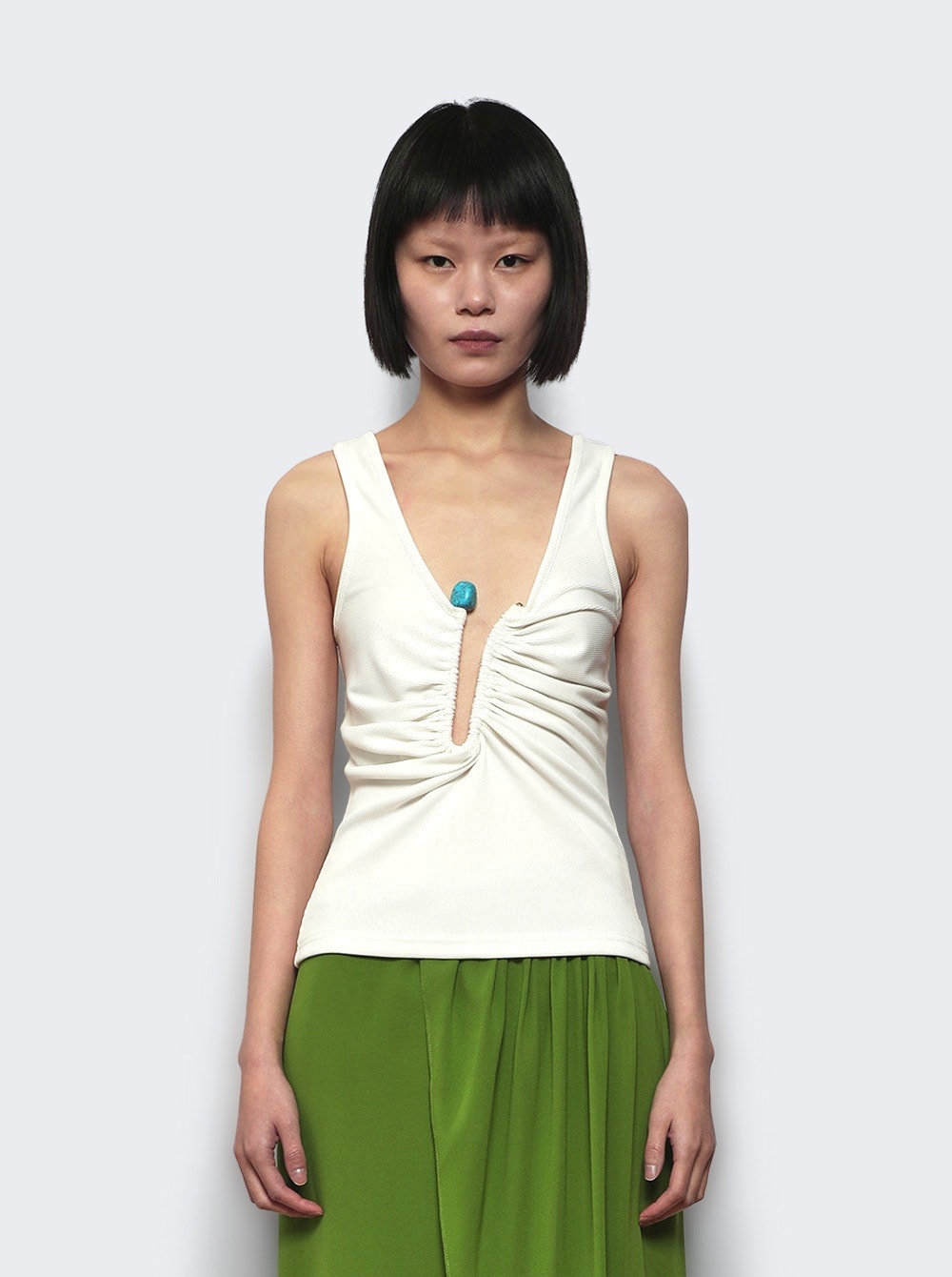Crystal Pin Tank Top White - 2