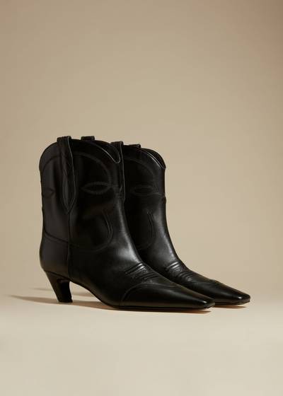 KHAITE The Dallas Ankle Boot in Black Leather outlook