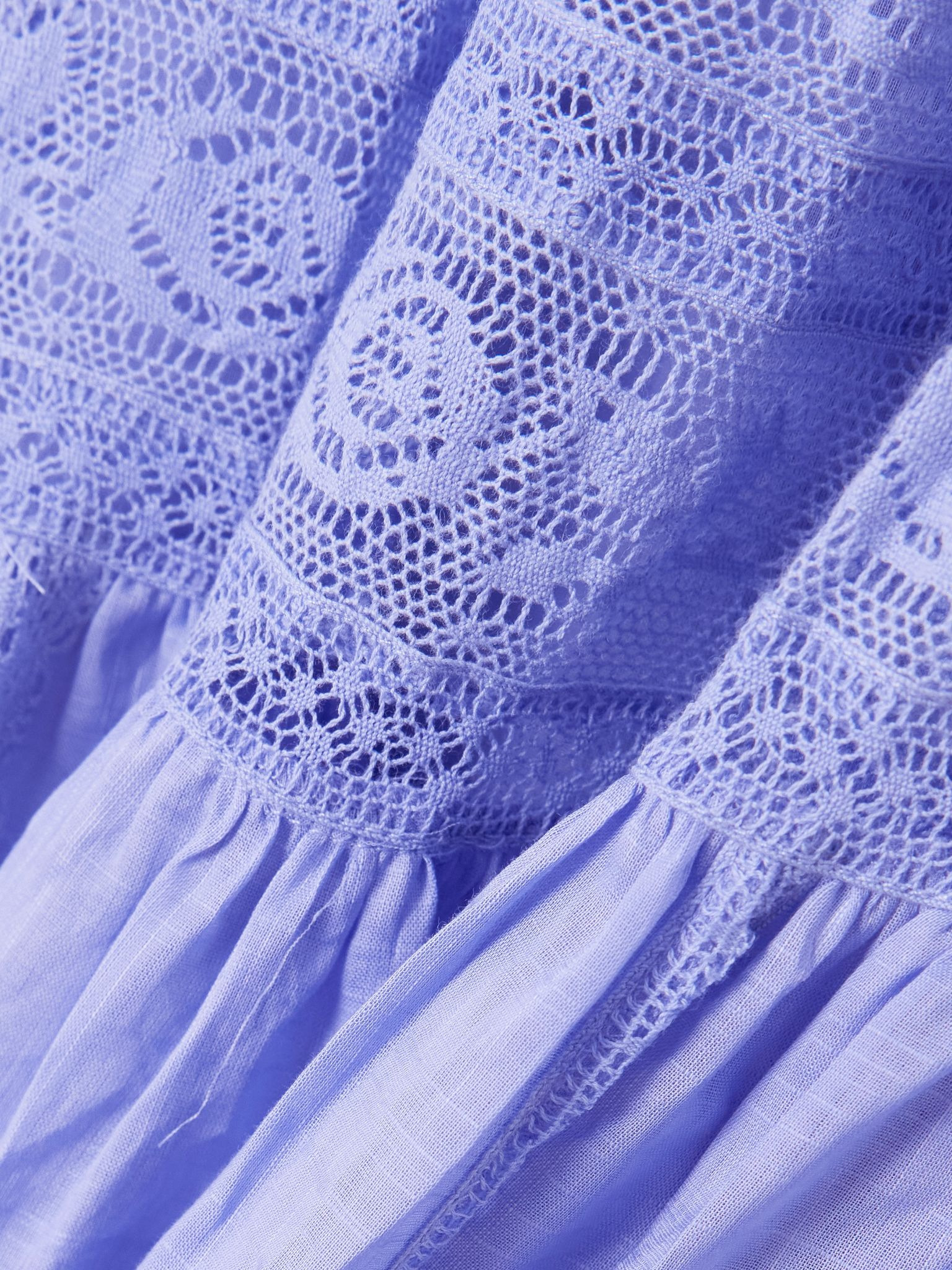 Coco lace-trimmed cotton-voile dress Lavender - 4