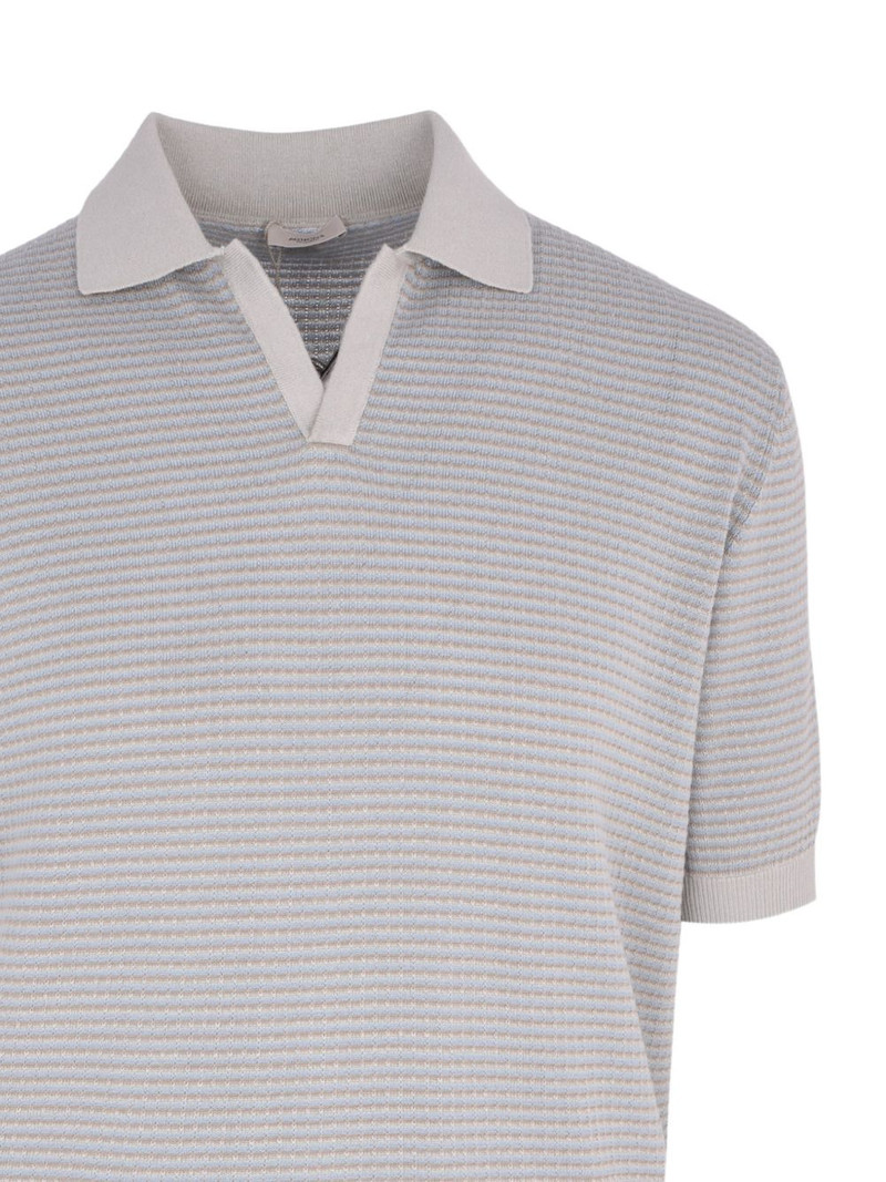 knitted striped polo shirt 3