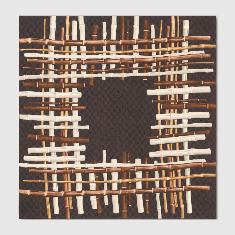 Printed silk twill carré 1