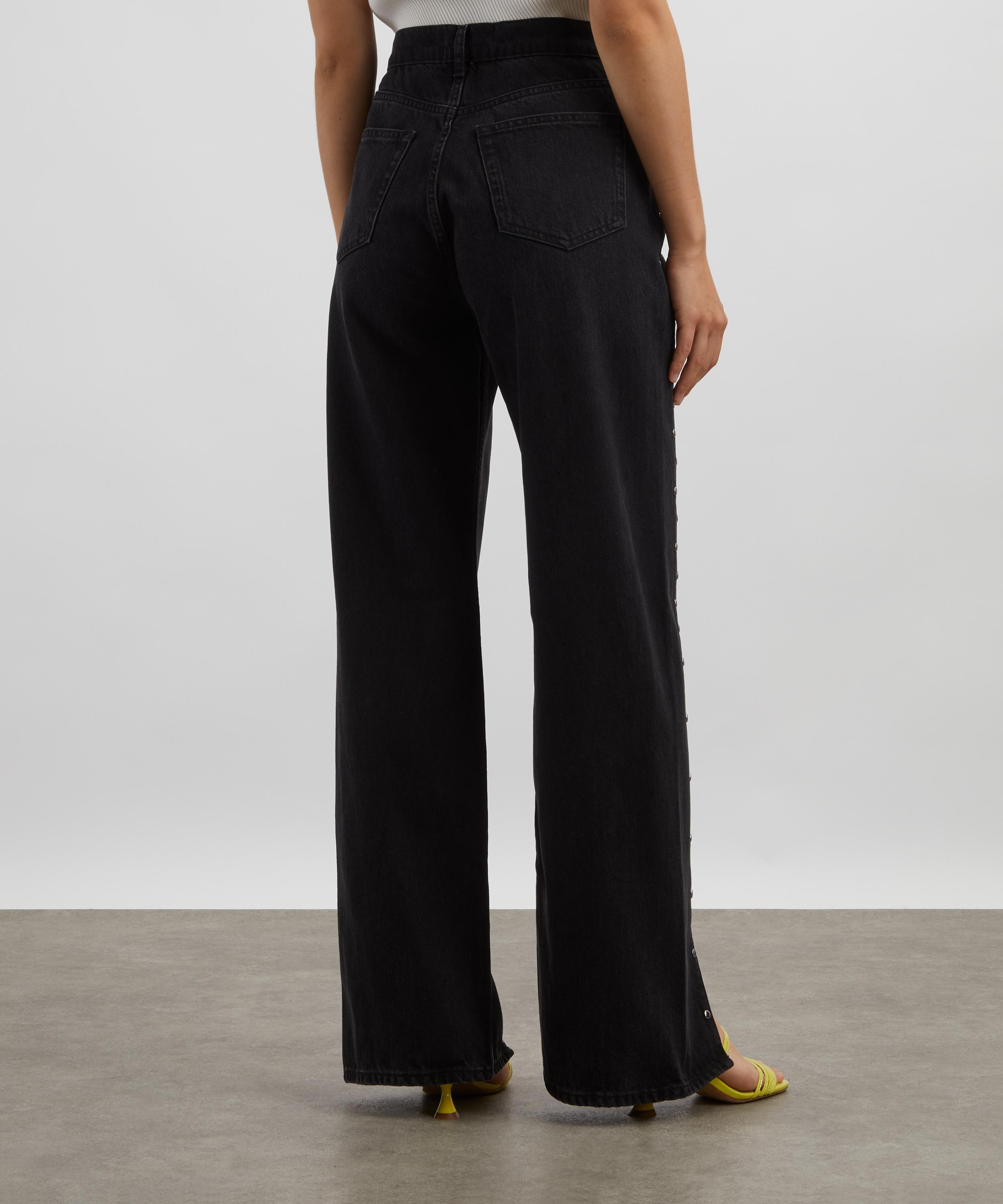 Cary High-Rise Slouchy Wide-Leg Studded Jeans - 4