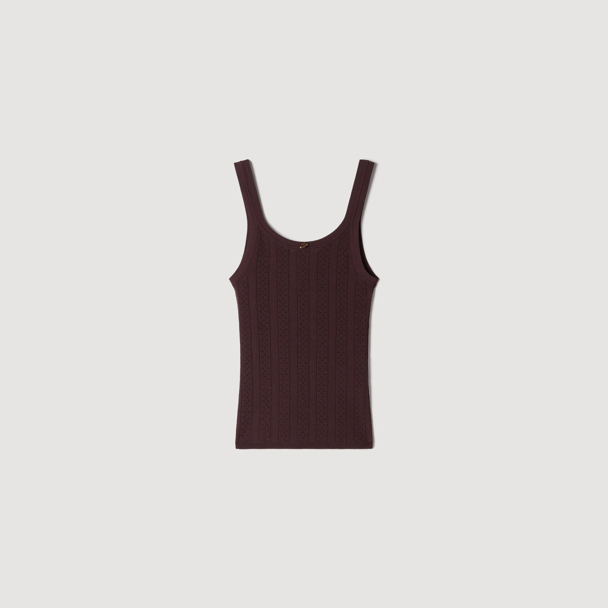 POINTELLE KNIT TOP WITH BOW - 1